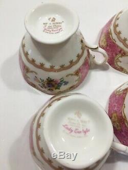 Royal Albert Lady Carlyle bone china tea cups & saucers, set of 6