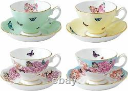 Royal Albert Miranda Kerr Teacups and Saucers (Set of 4)(Damaged Box)