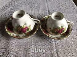 Royal Albert Old Country Rose coffee teacup and saucer 2 set rare