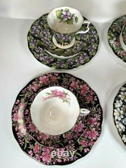 Royal Albert Provincial Flowers Set of 4 Each Tea Cups Saucers Dessert Plates