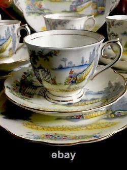 Royal Albert Rosedale Tea Set Tea Cups Trios Cake Plate Dessert Plates 18 Item
