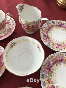 Royal Albert Serena Vintage 20-piece Pink Rose Bone China Tea Cup Set