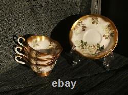 Royal Albert Treasure Chest Series Gilt & Rose English Bone China Tea Cup Set