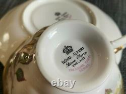 Royal Albert Treasure Chest Series Gilt & Rose English Bone China Tea Cup Set