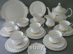 Royal Albert Val D'or Tea Set 22 pc Pot, Cup, Saucer, Cake/Side Plate, Jug Bowl