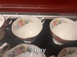 Royal Albert lady Carlyle china tea cups / set for 10 with milk jug