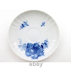 Royal Copenhagen 5 Pcs Blue Flower Curve Tea Cups & Saucers Porcelain Denmark