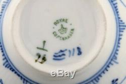 Royal Copenhagen Blue Fluted plain tea cup with saucer # 1/76. 2 sets