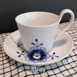 Royal Copenhagen Tea Cup & Saucer Blue Fluted Mega Set of 2 Free Shipping