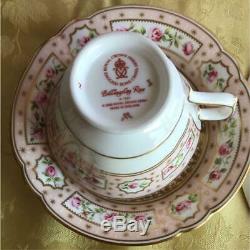 Royal Crown Derby Billingsley Rose Coffee Tea cup Plate set 250th Anniv. 2000