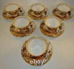 Royal Crown Derby Old Avesbury Footed Tea Cup & Saucer c1975 Excellent Set of 6
