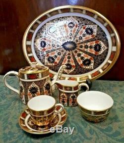 Royal Crown Derby Old Imari 1128 Miniature Tea Set on Tray Teapot, Teacup ect