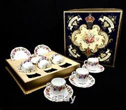 Royal Crown Derby Vintage Boxed Posies / Roses Tea Set / Cup & Saucer