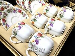 Royal Crown Derby Vintage Boxed Posies / Roses Tea Set / Cup & Saucer