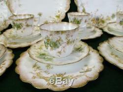 Royal Doulton Antique Victorian China Tea Set Floral & Gold RUTLAND 8 cup set