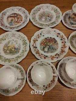 Royal Doulton Brambly Hedge Beakers, Plates, Tea Cups Saucers 1983 set of 20