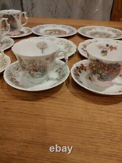 Royal Doulton Brambly Hedge Beakers, Plates, Tea Cups Saucers 1983 set of 20