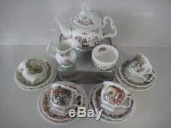 Royal Doulton Brambly Hedge Miniature Tea Set Cup Saucer Plate Teapot Jug Bowl