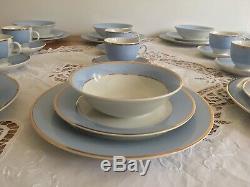Royal Doulton Bruce Oldfield Blue Large Dinner Service and Tea Cups Set for 8