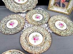Royal Standard tea cup and saucer trio cake plate set pink rose gold gilt teacup