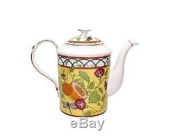 Royalty Porcelain 15-Piece Citrus Yellow Vintage Dining Tea Cup Set for 6