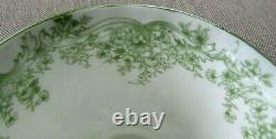 SCARCE SHELLEY Meander Green Oleander Teacup and Saucer Set England VERY RARE