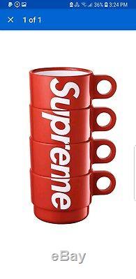 SS18 Supreme Red Set Of 4 Cups Stackable Stacking SHIPS NOW