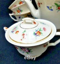 SYRACUSE china SELMA 23 piece Tea SET Teapot Creamer Sugar Bowl Cup Saucer Bread