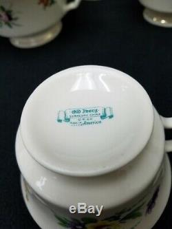 SYRACUSE china SELMA 23 piece Tea SET Teapot Creamer Sugar Bowl Cup Saucer Bread