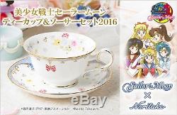 Sailor Moon x Noritake Teacup & Saucer 2 sets 2015 & 2016 Premium Bandai New F/S