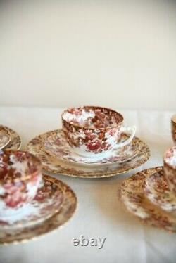 Samuel Radford Antique Victorian Part Tea Set Floral Cups Saucers Plates