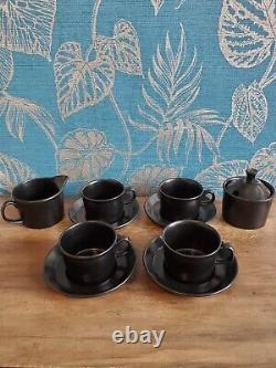 Scarce Set Of 6, Vtg Wedgwood Coffee Tea Cups & Saucers With Sugar And Milk
