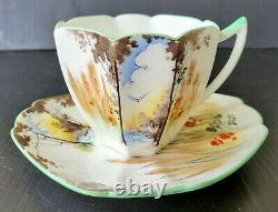 Scarce Shelley Queen Anne Corn and Poppies Teacup and Saucer Set Vintage Tea cup