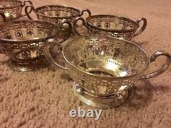 Set Of 12 Tiffany & Co Sterling Silver Tea Coffee Soup Cup Holder 1250 Grams