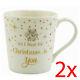 Set Of 2 All I Want For Christmas Coffee Tea Mad Dots Mug Cup Diamante Gift New