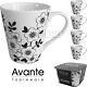 Set Of 4 Blossom Floral Design Porcelain Large Coffee Tea Soup Mugs Cups Gift