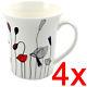Set Of 4 Coffee Tea Mugs Cup Kitchen Fine China Drink Modern Design Decor