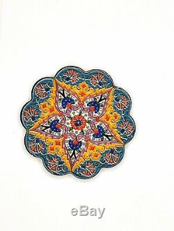 Set Of 4 Turkish Persian Design Ceramic Drink Coasters, Tea Coffee Cup Mat, Gift
