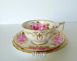 Set for 6 Royal Chelsea Pink Roses Tea Cups Saucers Dessert Plates Set