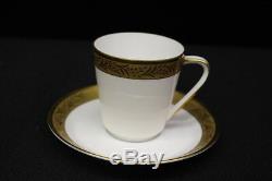 Set of 12 Hutschenreuther Gold Encrusted White Porcelain Tea/Coffee Cups