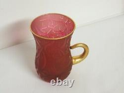 Set of 12 Turkish Arabic Tea Mug Frosted Glass Cup Holder Saucer Stir Fancy