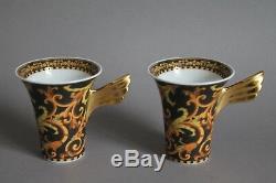 Set of 2 Rosenthal Versace Barocco Coffee Tea Cup & Saucers