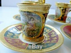 Set of 4 Beautiful Tiny Royal Vienna Coffee Tea Cup Teacup & Espresso Cups