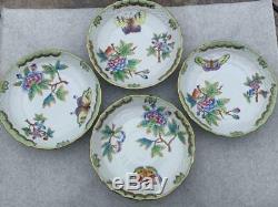 Set of 4 Canton Tea Cups & Saucer #1726 Herend Queen Victoria China VBO Teacup