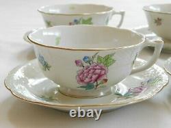 Set of 4 Herend eton tea cups and saucers #734