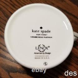 Set of 4 KATE SPADE Larabee Road PLATINUM Dot CUPS Teacup Can cup NEW