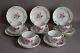 Set of 5 Coffee Tea Cups Saucers Plates Meissen Red Pink Rose Gold Crossed Sword