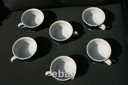 Set of 6 Arabia Of Finland ANEMONE BLUE Tea Cup Coffee Mug MCM Pottery