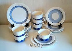 Set of 6 / PUDAS ARCTICA Tea Cups + Saucers + dessert plates ARABIA FINLAND