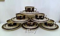 Set of 6 / RUIJA Tea Cup + Saucer + dessert plates ARABIA OF FINLAND